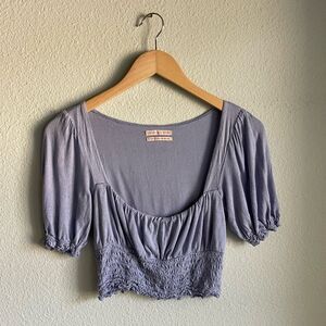 Urban Outfitters Smocked Crop Top in Lavender